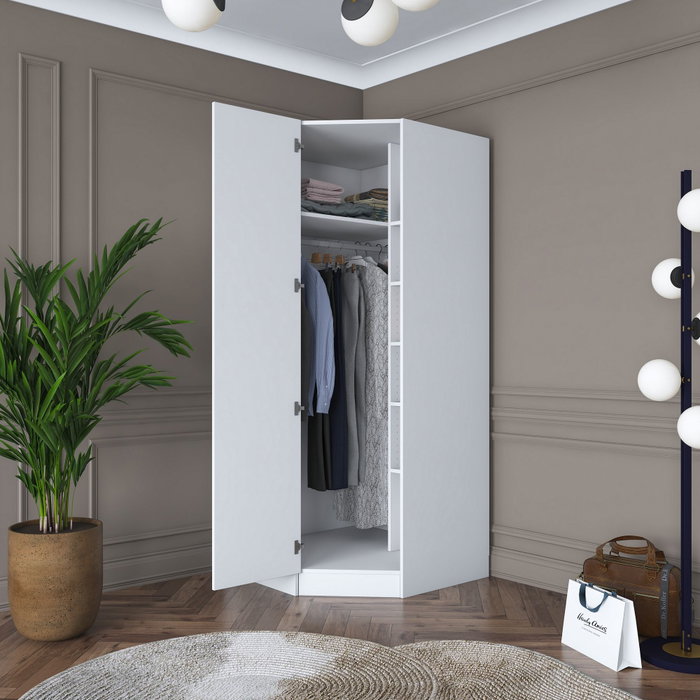 Hanah Home Armario Blanco con Estanterías BA140 - 4082 Hanah Home Armario Blanco con Estanterías BA140 - 4082